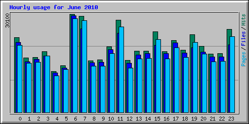 Hourly usage for June 2010