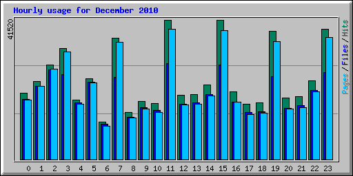 Hourly usage for December 2010